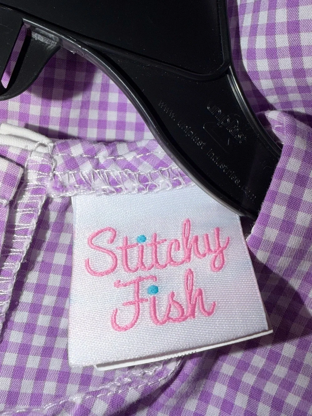 Stitchy Fish Girls Size 5 Halloween Purple Gingham Pumpkin Dress